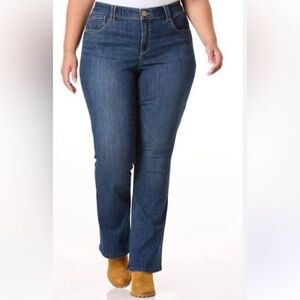 Classic Blue Straight Leg Mid Rise Women's Jeans